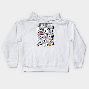 Eye Chart with Cartoon Eyes Kids Hoodie